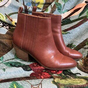 FRYE & CO Jacy Chelsea Boots Sz 10M Leather Ankle Booties 2.5" Stacked Heel EUC